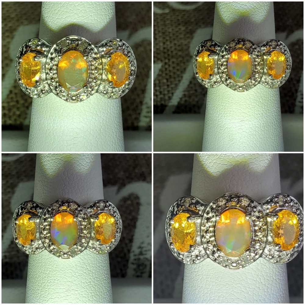 Ethiopian Fire Opal Citrine Ring - Picture 11 of 17